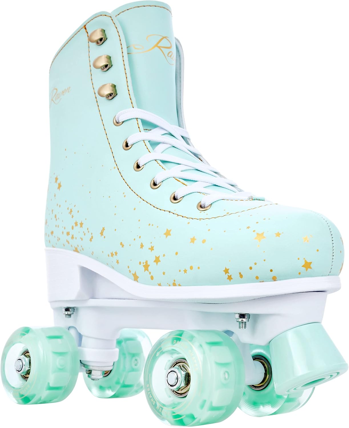 Verstellbare LED-Rollschuhe, 35-38 (22,5cm-24cm) Noa Mint (LED Rollen)