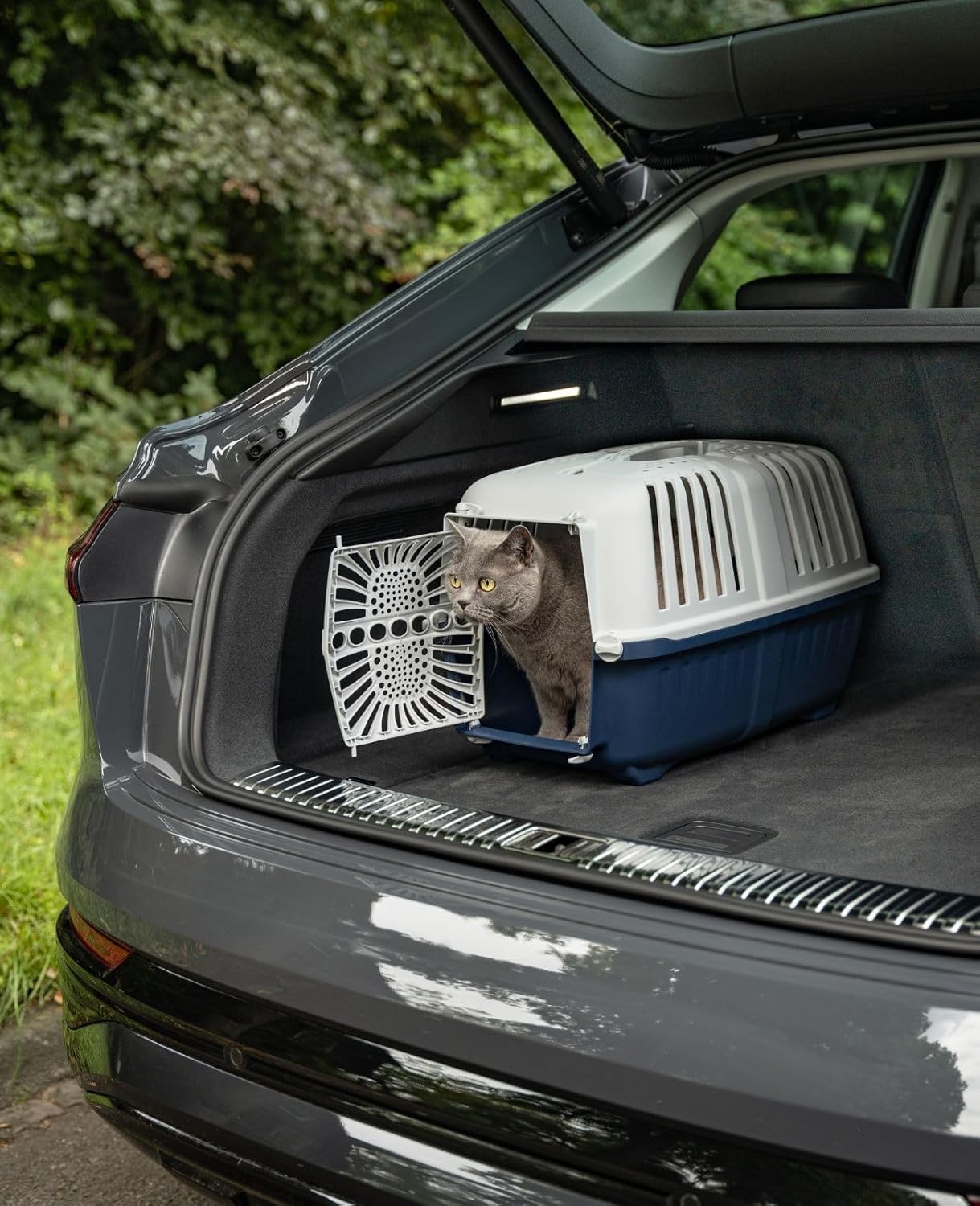 Hundetransportbox mit Schliesssystem, Dunkelblau L 55 x B 36 x H 36 cm