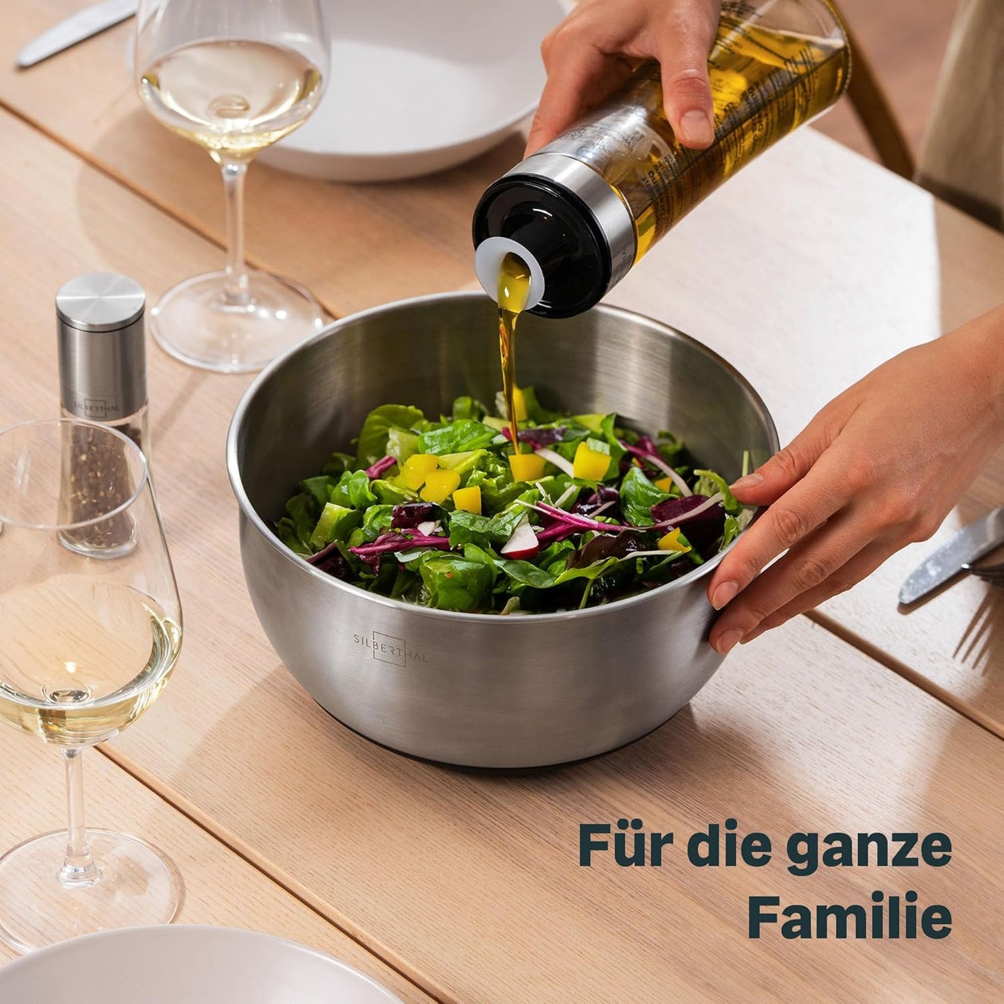 Salatschleuder mit Deckel und Kurbelantrieb, Salatschleuder 4,5l mit Deckel Set