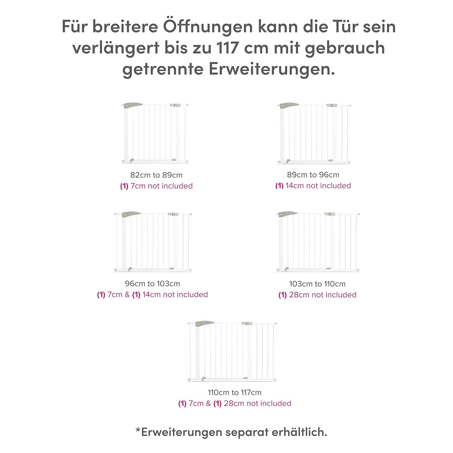 Schutzgitter für Tür & Treppe (76 bis 82 cm), Sure Shut Axis