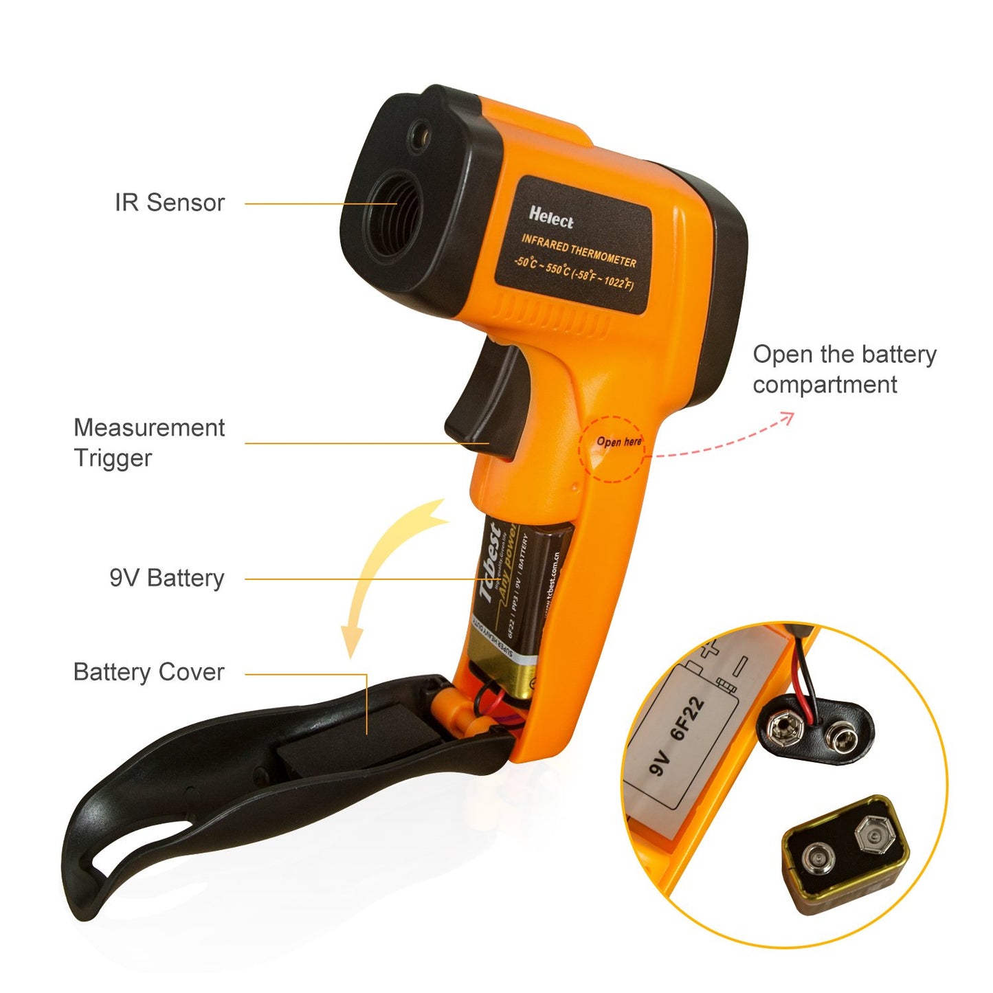 Digitales Infrarotthermometer mit Laser