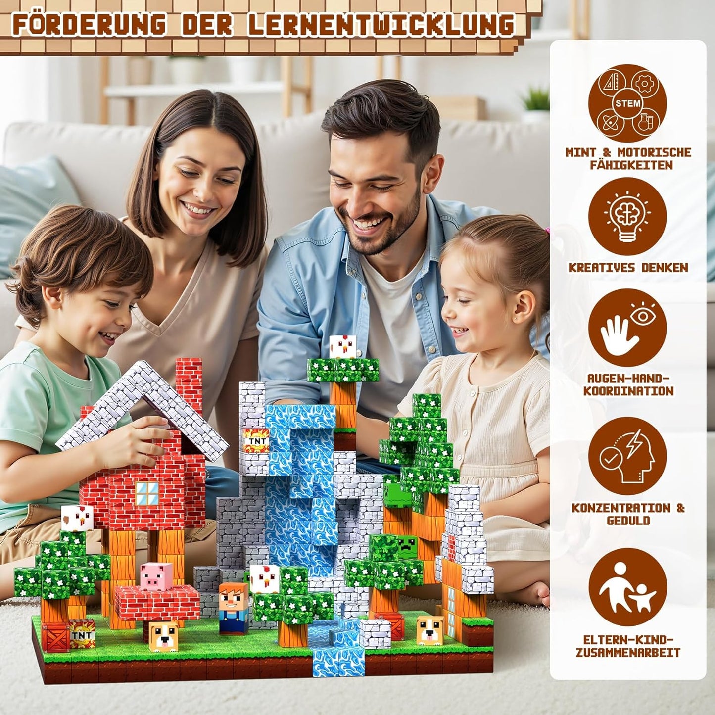 Magnetisches Baustein-Set, A-108 Teile
