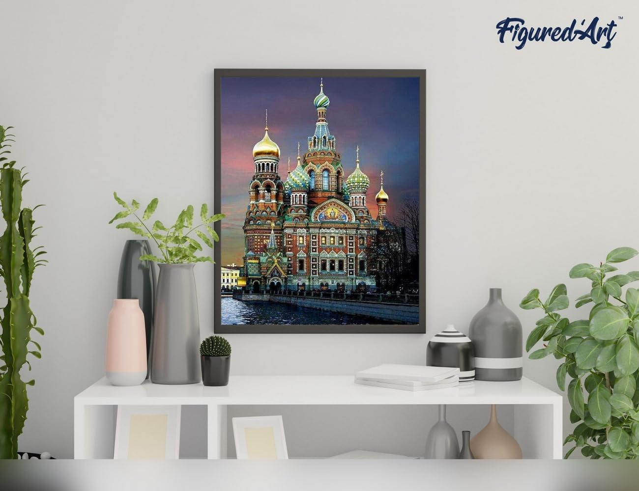 Malen Nach Zahlen Set - Russische Kirche mit Rahmen, Russische Kirche 40x50cm Mit Keilrahmen (nicht gespannt)
