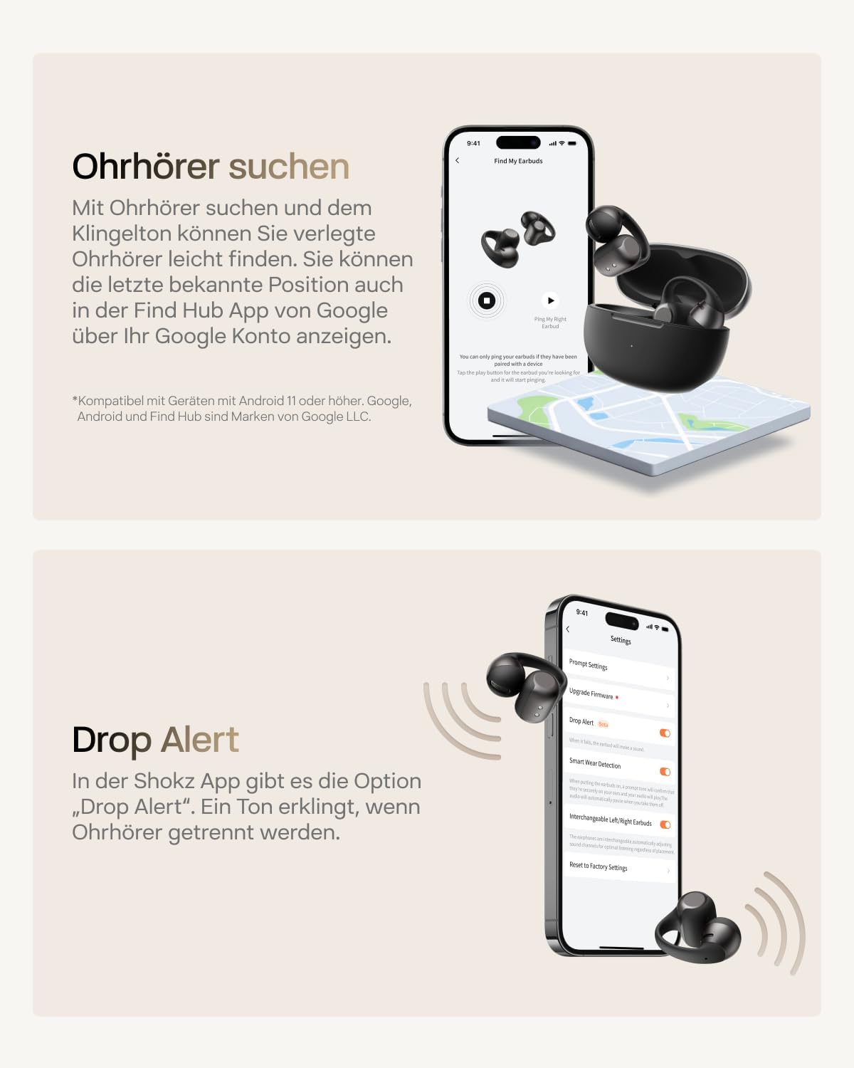 OpenDots 2 Clip-On-Kopfhörer, Schwarz