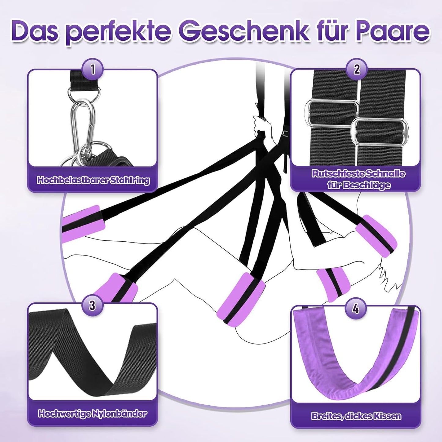 Verstellbare Liebesschaukel mit gepolsterten Stützen, Lola