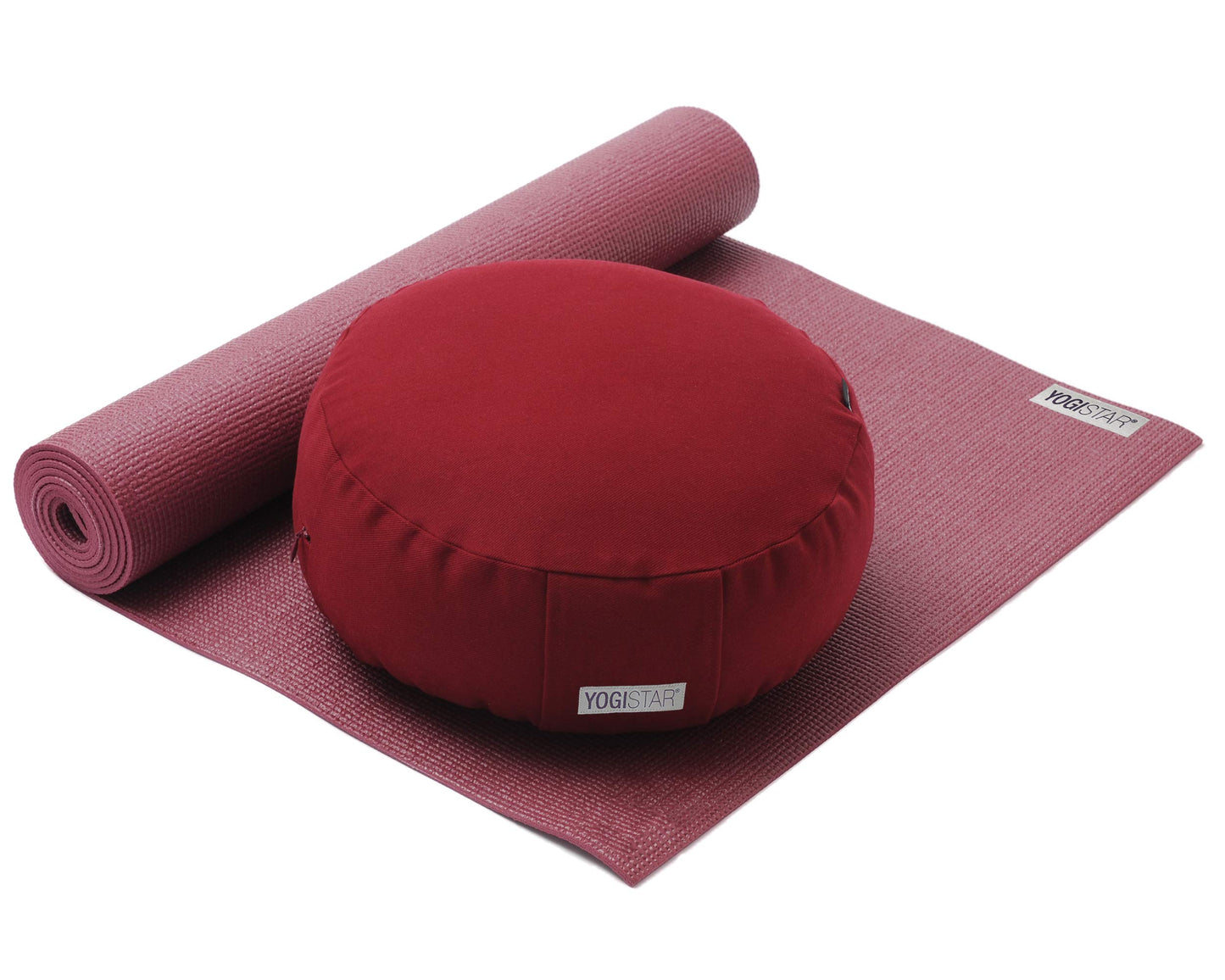 Yoga-Set Starter Edition Matte + Kissen, bordeaux