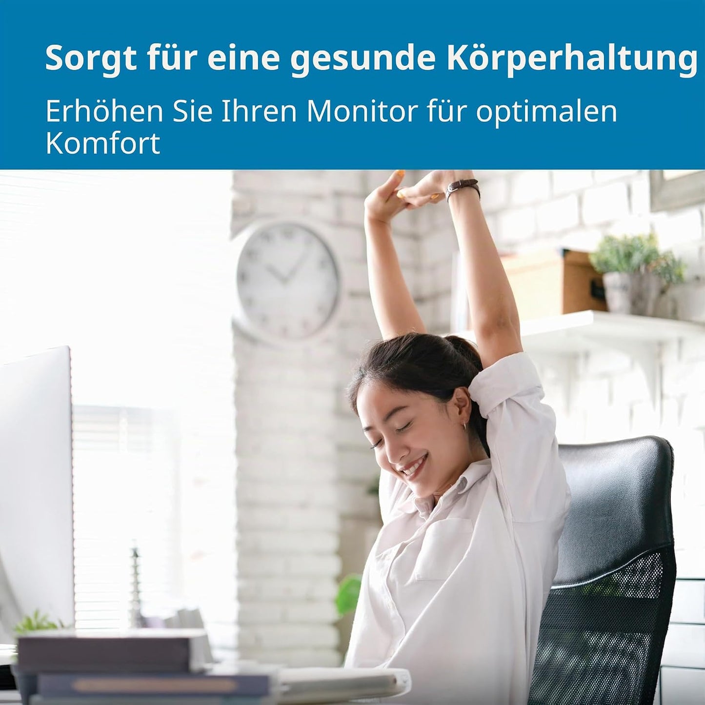 SmartFit Extra Wide Monitorständer bis 32 Zoll, Schwarz Bis 32 Zoll Monitor Extra breit