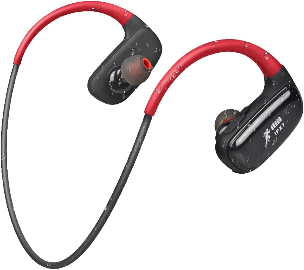 MP3-Player Bluetooth Sportkopfhörer IPX7 wasserdicht, Rot