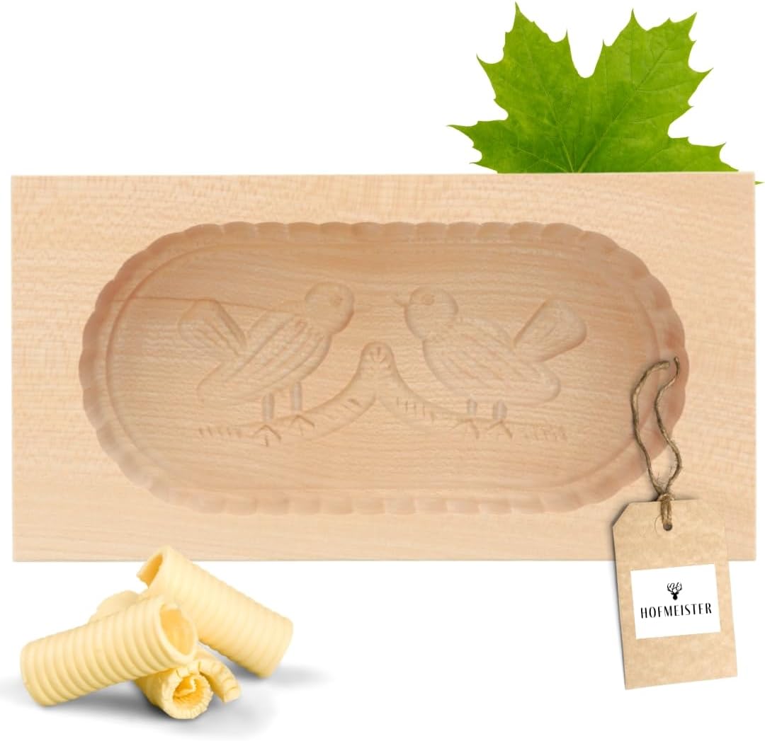 Butterform aus Ahornholz, 2 Vögel | 250 Gramm 1