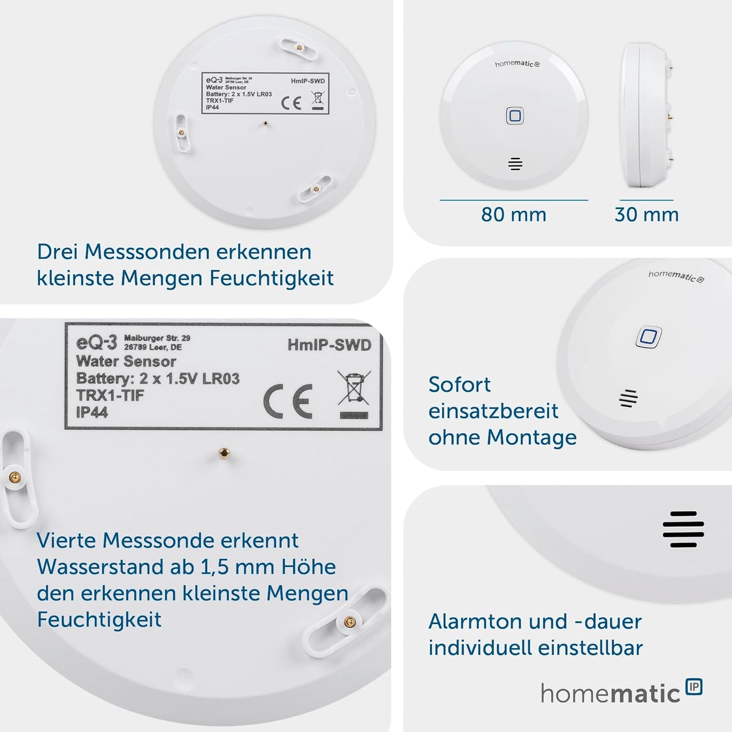 Smart Home Wassersensor-Set, 2er-Set
