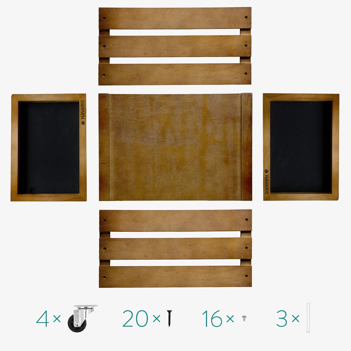 Schallplatten-Kiste mit Kreidetafel, Braun