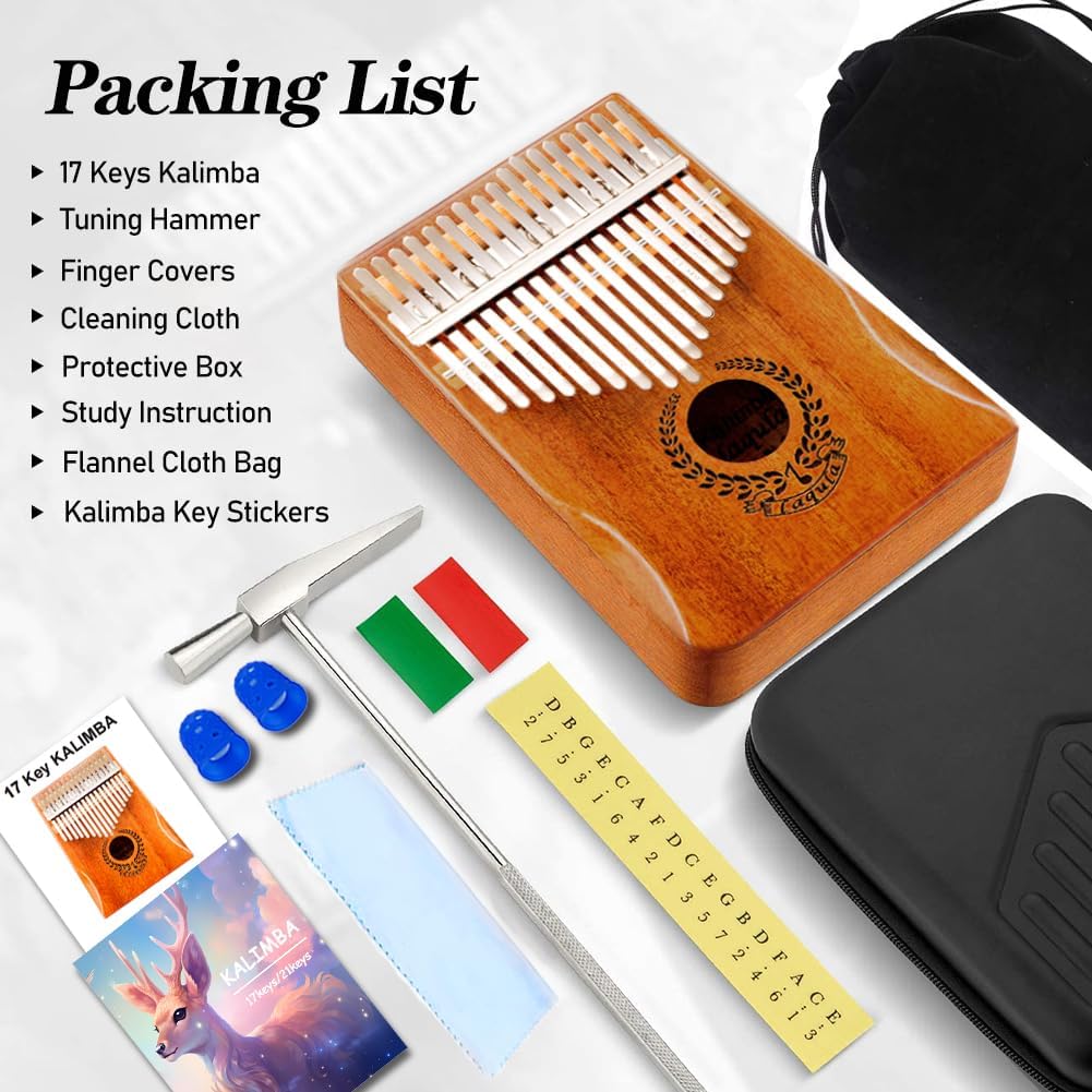 Kalimba Daumenklavier, Mahagoni mit Tragetasche