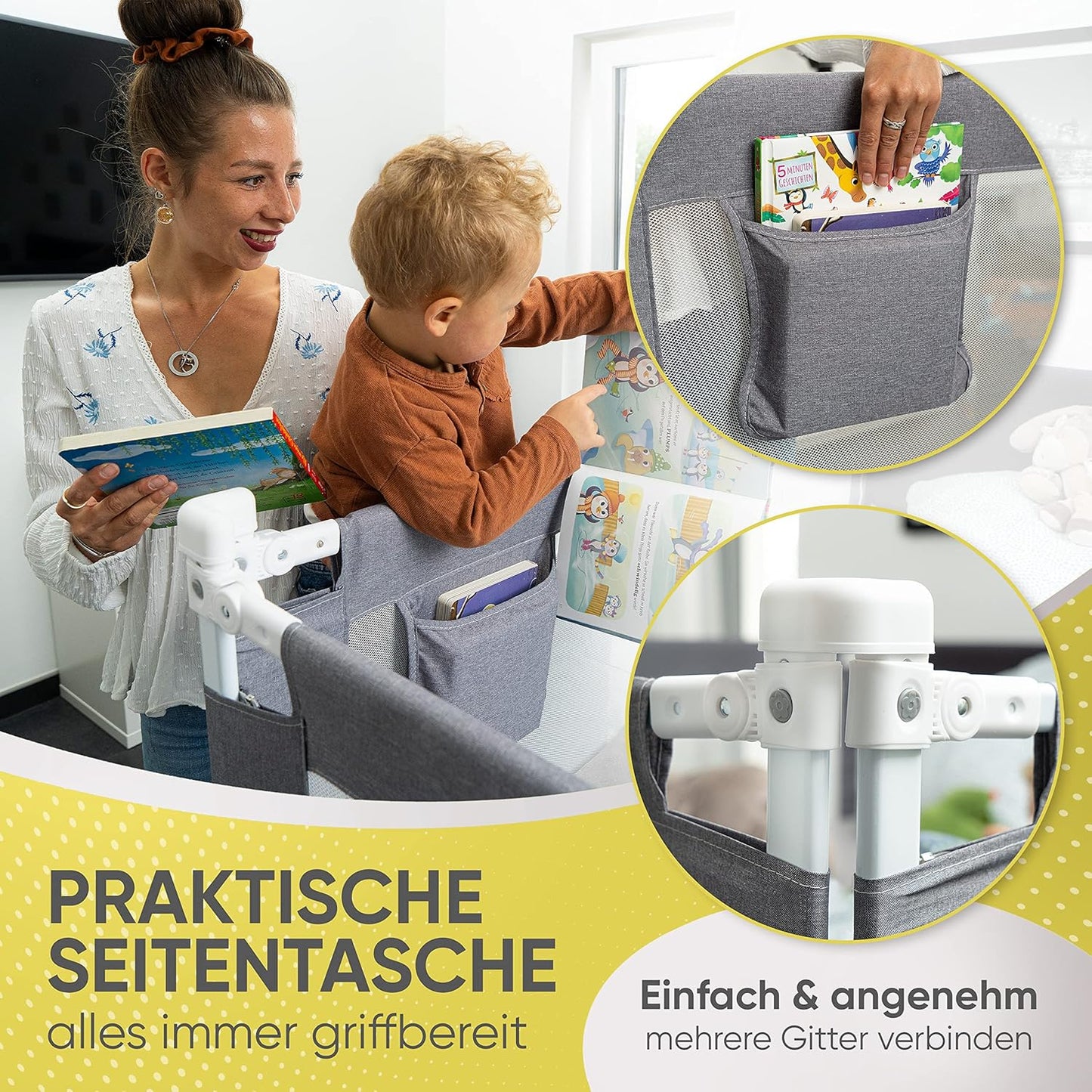 Bettgitter Rausfallschutz (80cm, 1 Seite), 80cm / 1 Seite