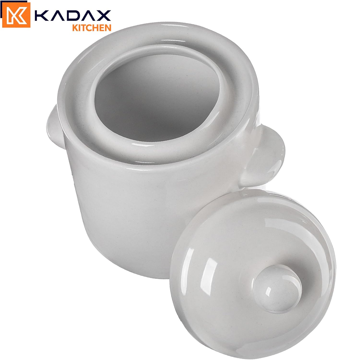Steinzeugtopf mit Deckel, Creme, 1.8l