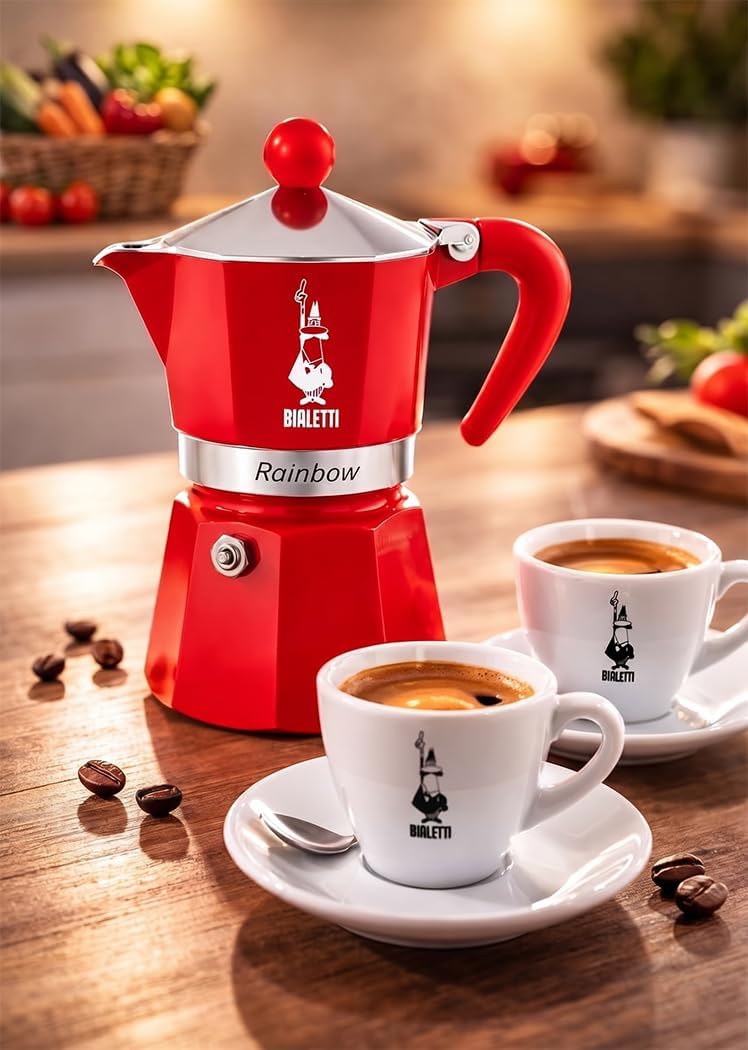 Moka Rainbow Espressokocher (3 Tassen, 130 ml)