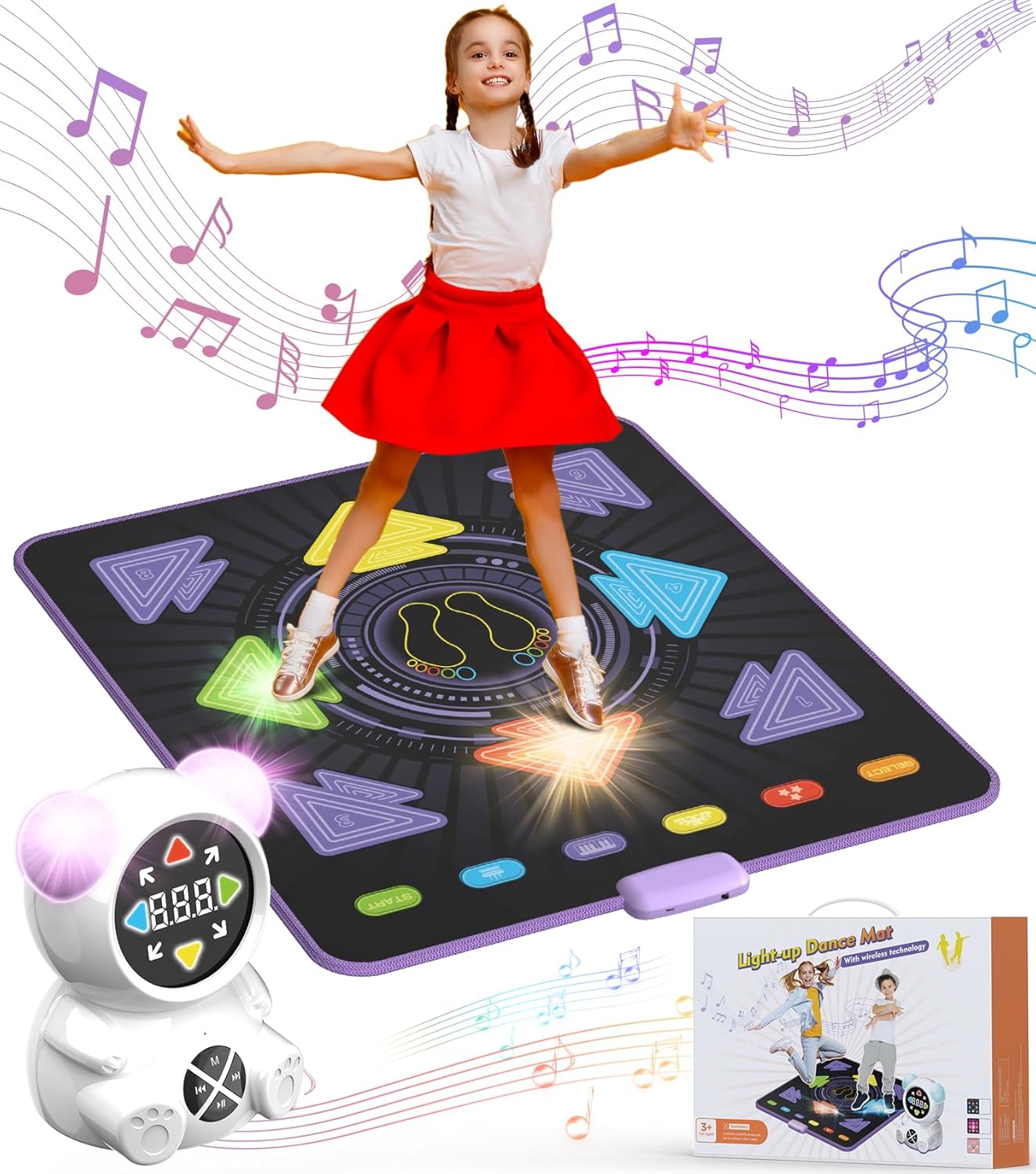 Tanzmatte mit Bluetooth-Musikplayer für Kinder, Mehrfarbig A