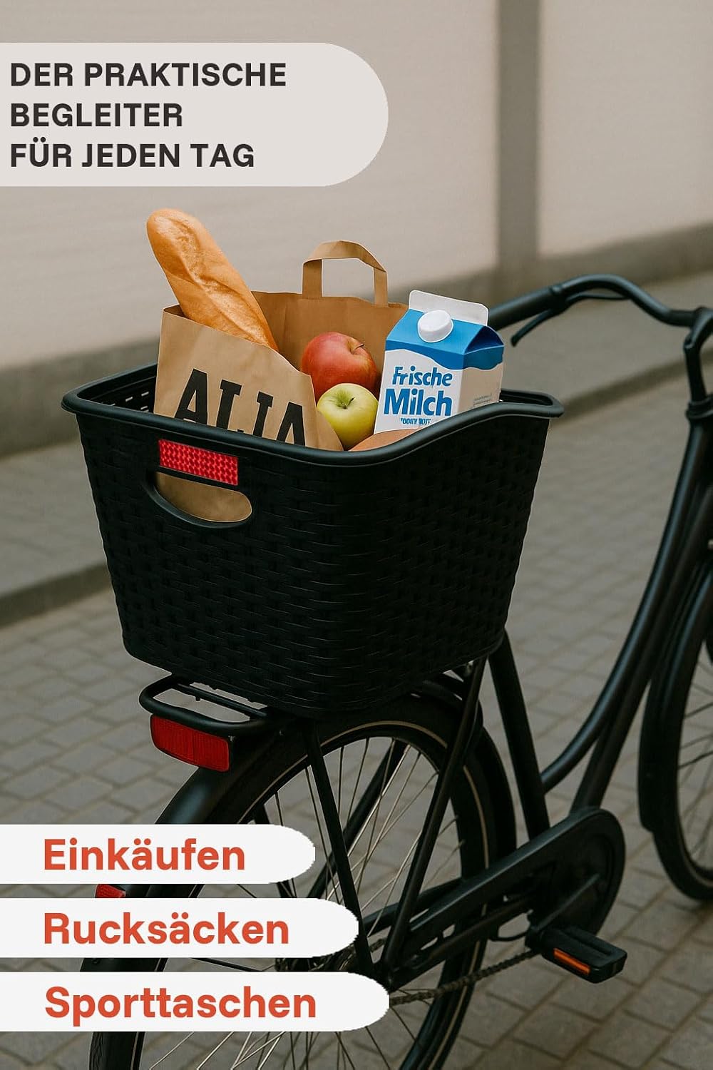 Unisex-Fahrradkorb mit Reflektor