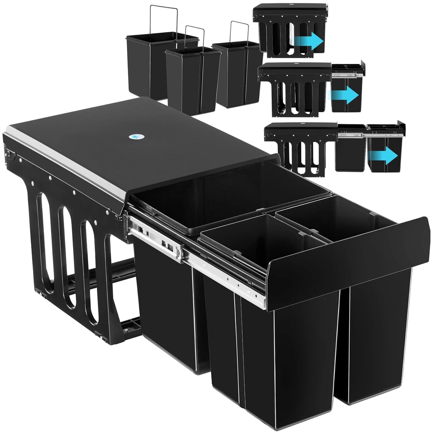 Ashlyn Mülltrennsystem mit 3 Fächern, 2x 8L + 15L