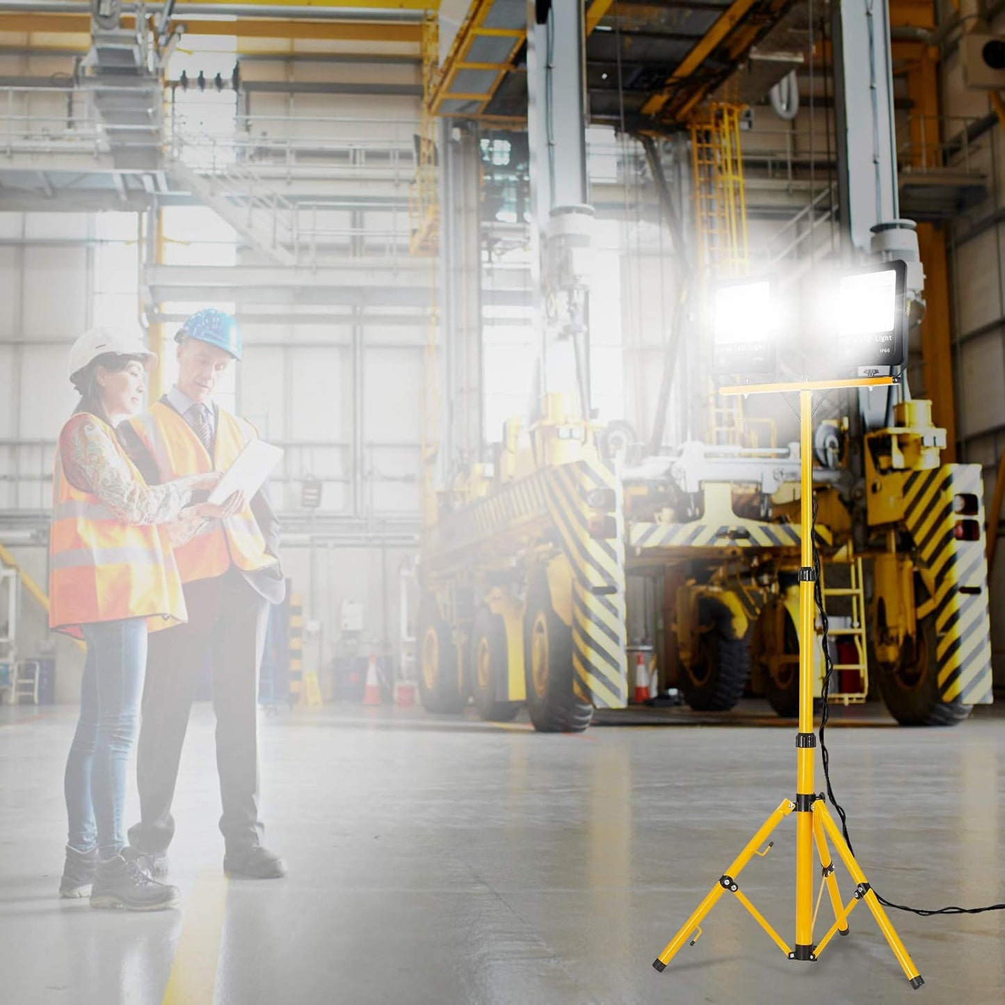 LED-Baustrahler mit Stativ, Kaltweiss 200W, mit Stativ