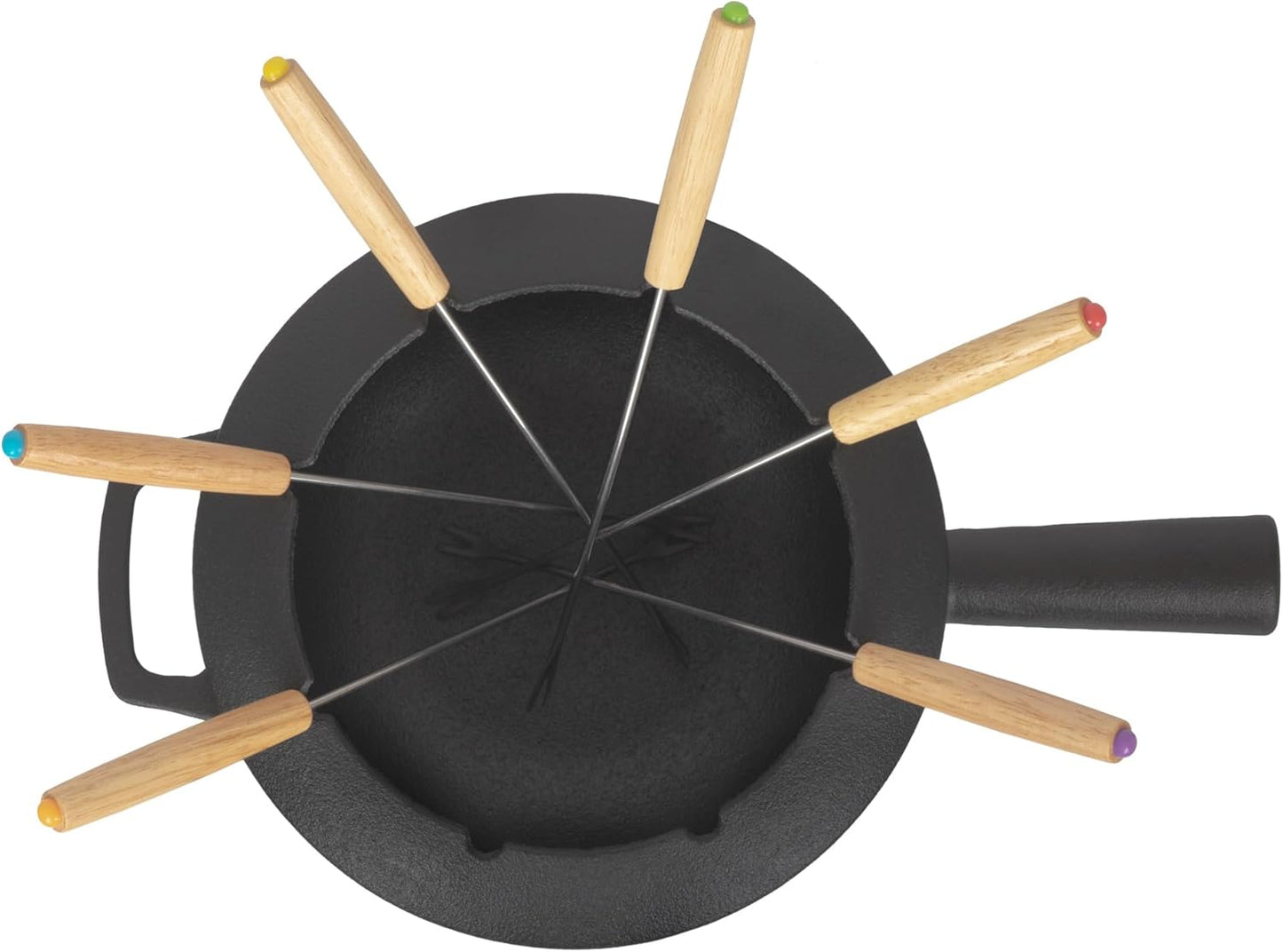13-teiliges Fondue-Set für 6 Personen, Schwarz / Preseasoned