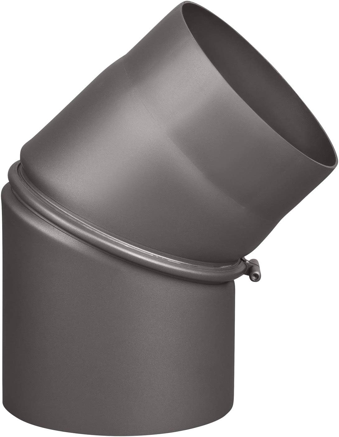 Verstellbarer Ofenrohrbogen mit Tür 0-45°, Bogen 0-45° Gussgrau