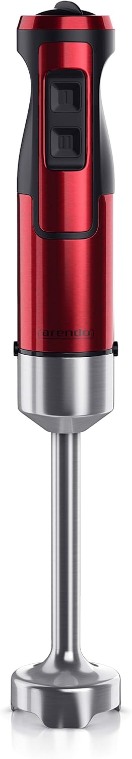 Stabmixer 1000W mit Turbotaste & Mixfuss abnehmbar, D: Rot Edelstahl