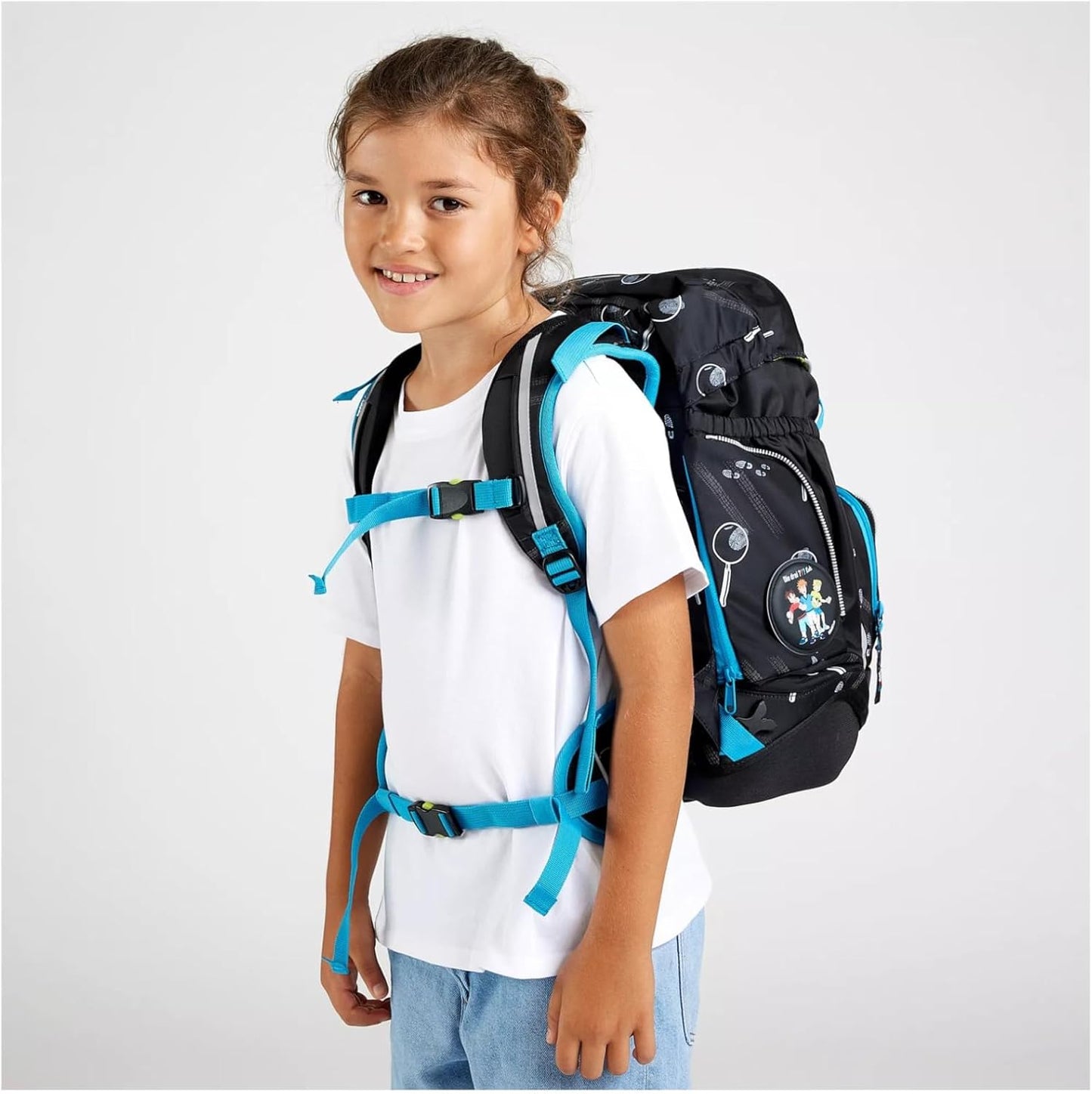 Ergonomisches Schulranzen-Set, Bärdektiv - Schwarz