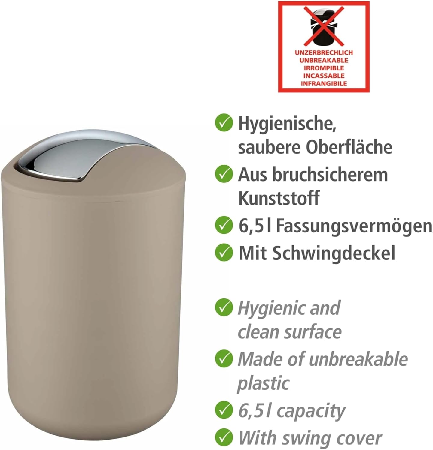 Kosmetikeimer Brasil, 6,5 L Taupe