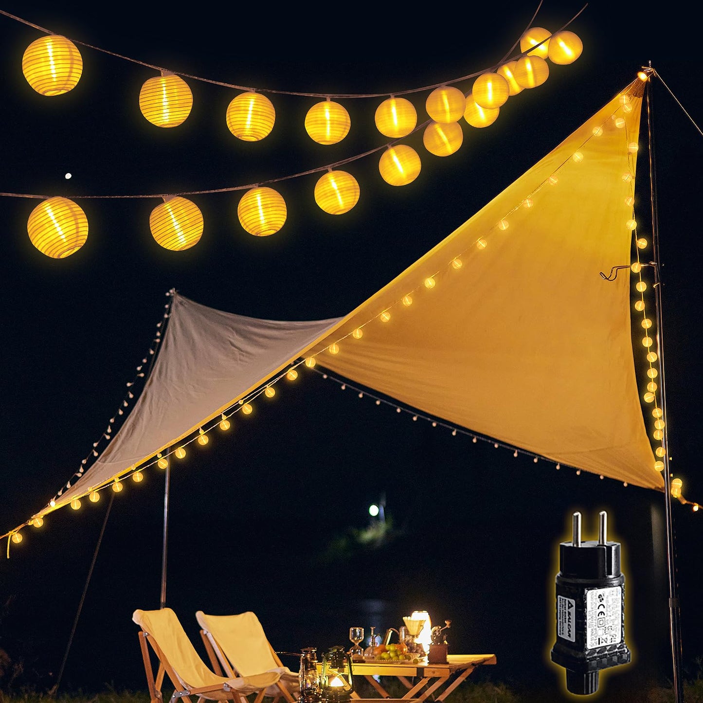 LED Laternen-Lichterkette mit 20 Laternen, 5m