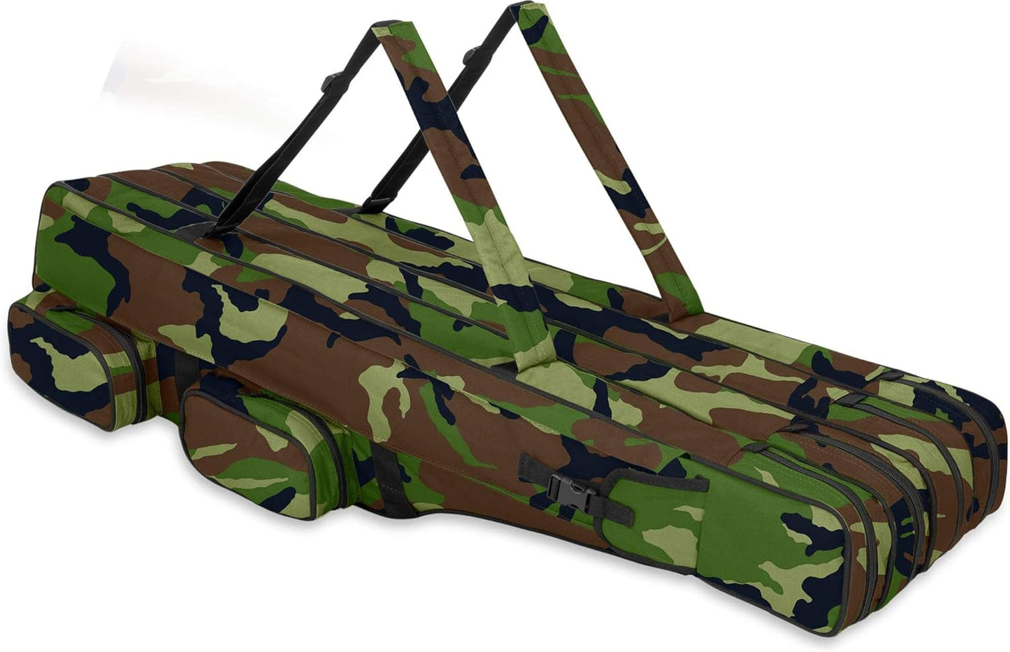 Rutentasche Rod Case mit 4 Ruten-Fächern 170 cm, Wood-Land 4 Innenfächer 170 cm
