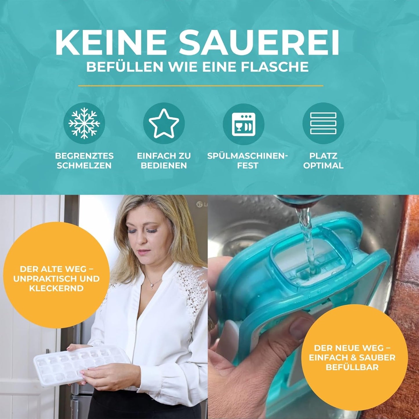 Eiswürfelform Pop 2.0, Clear Water Blue 2 Pcs (Exclusive)