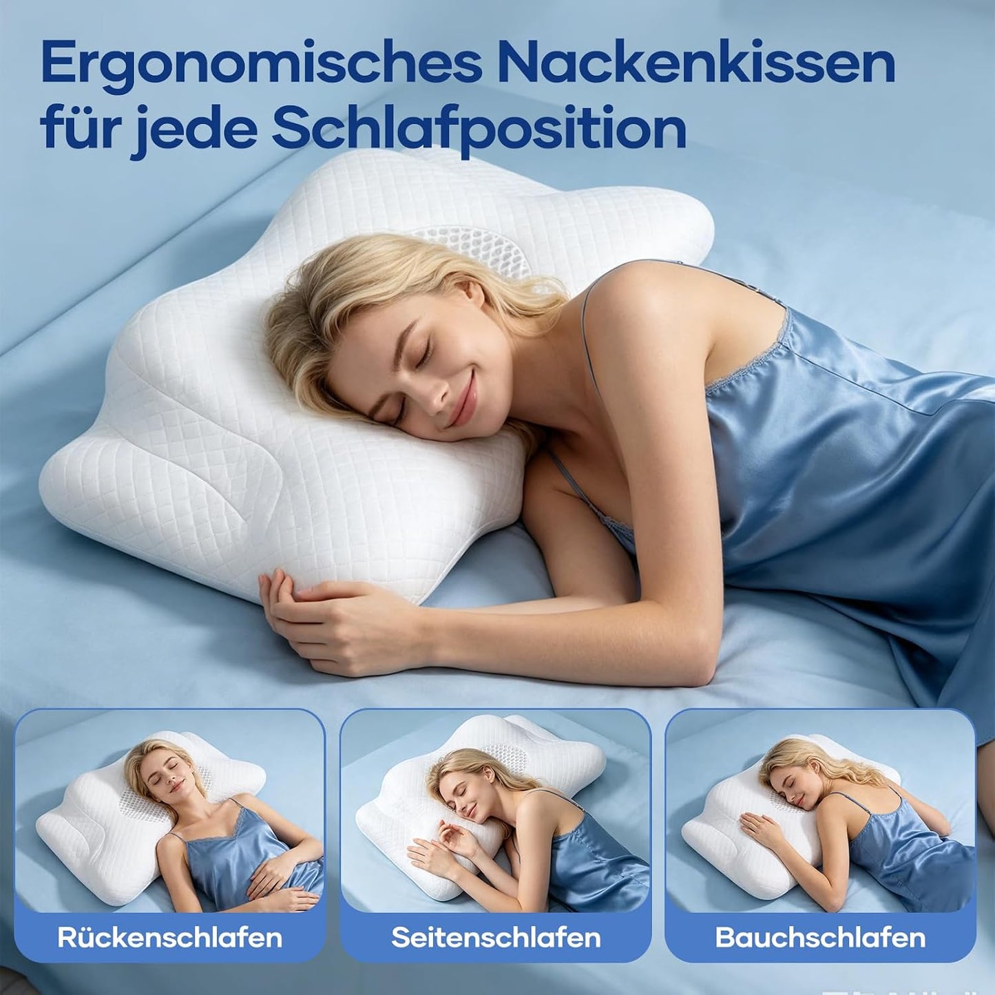 Ergonomisches Nackenstützkissen, Weiss