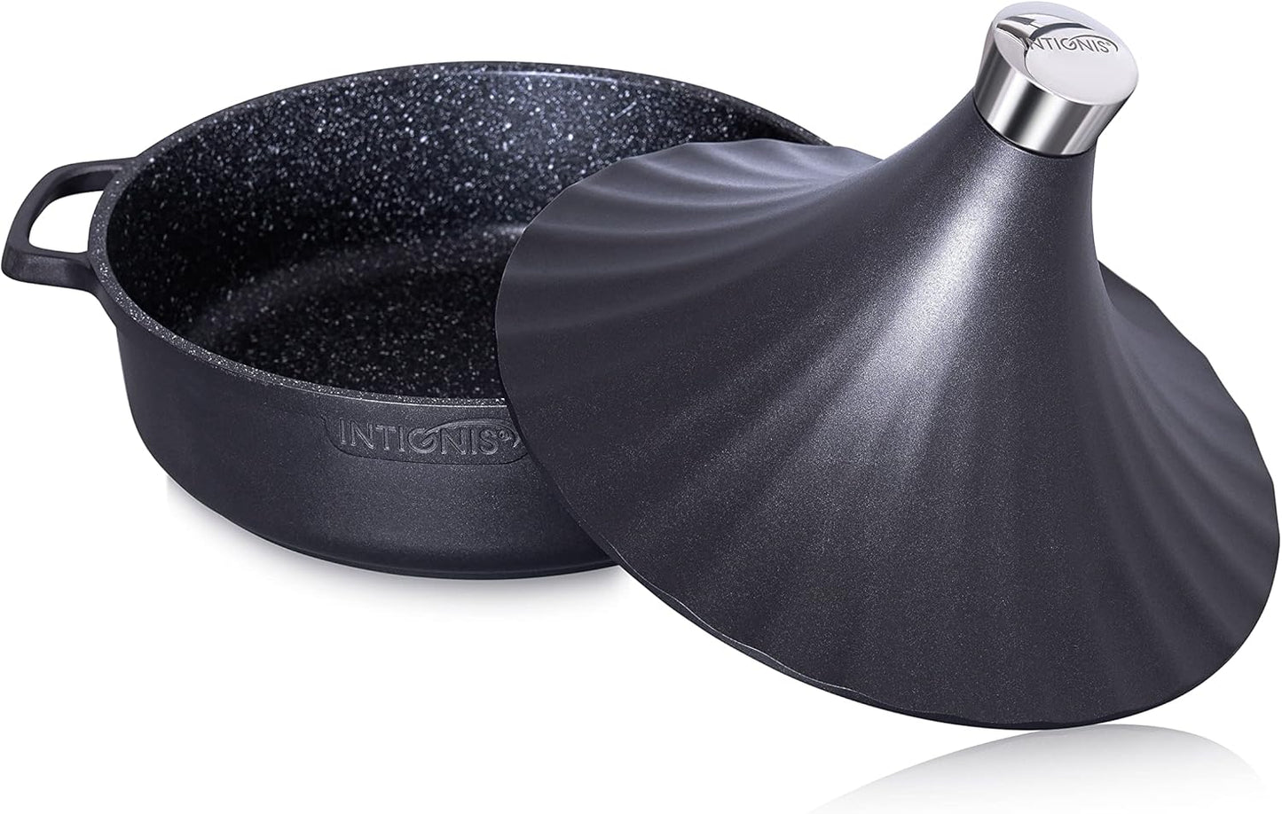 Tajine Topf Induktion 28cm / 4,2L Ofenfest, Schwarz