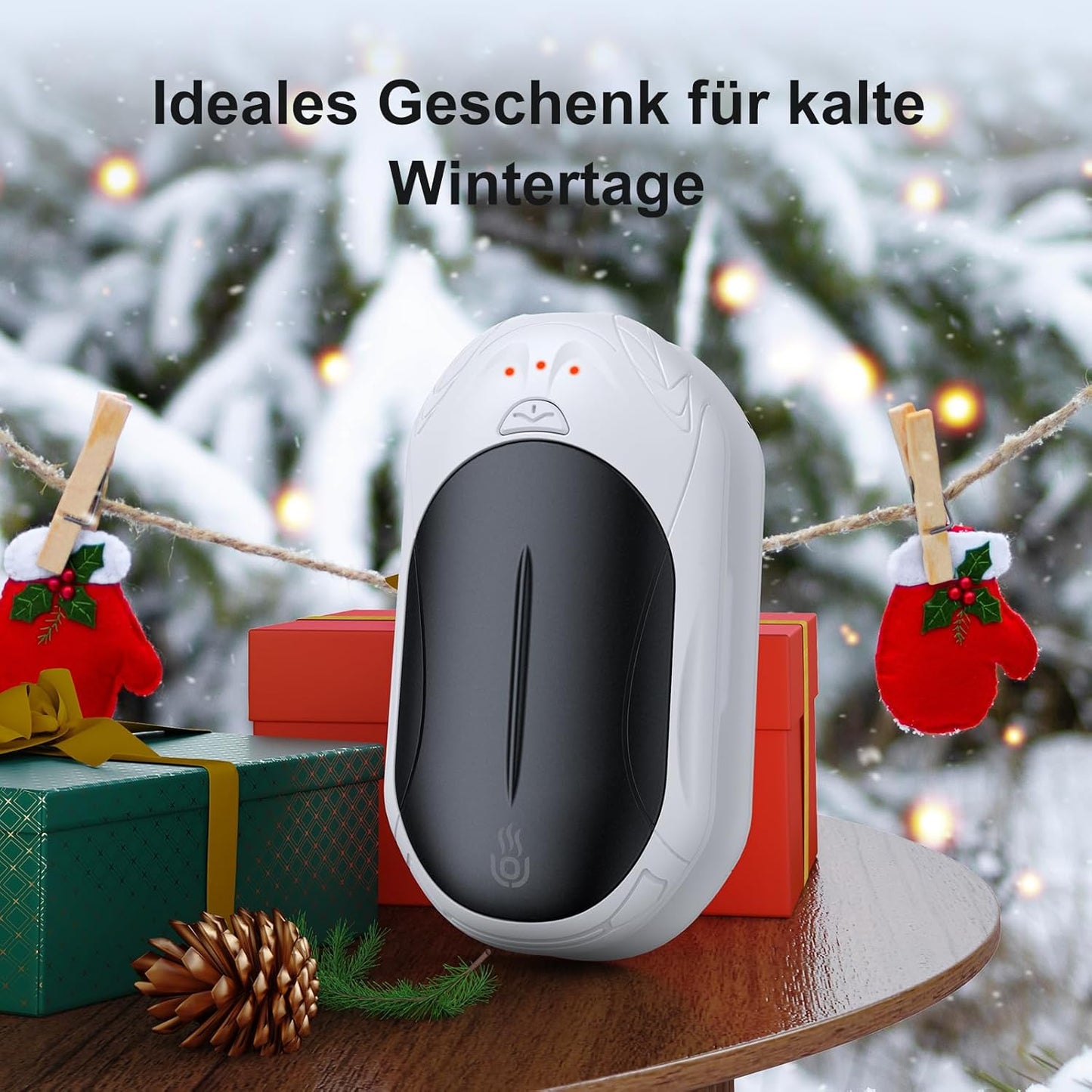 Elektrischer Handwärmer, 3-Schwarz und Weiss