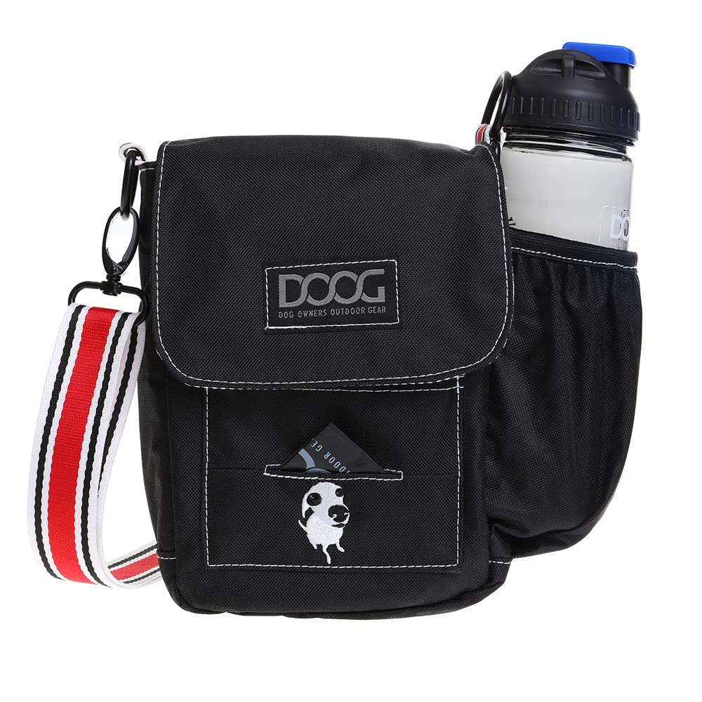 Hunde-Leckerli-Tasche mit Wasserflaschenfächern, Schwarz