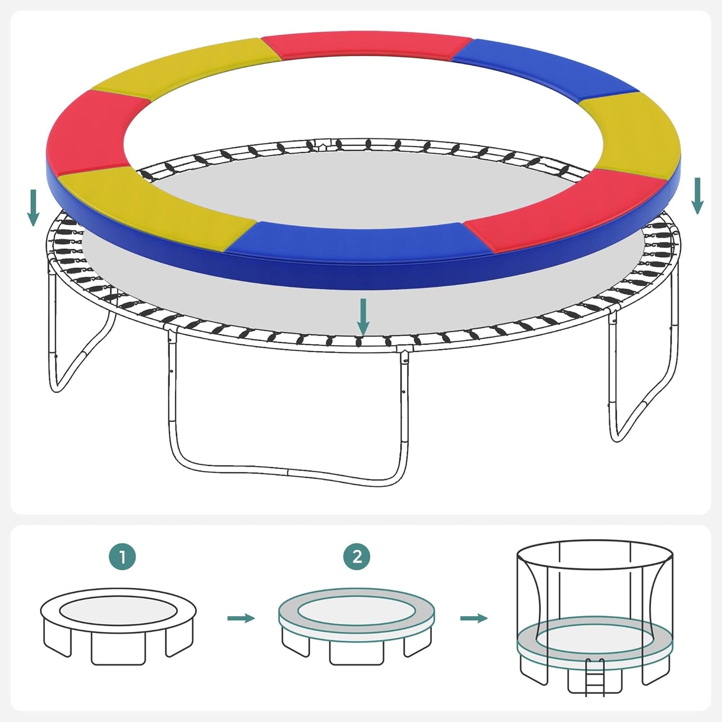 Trampolin-Randabdeckung, 305 cm, 305 cm Mehrfarbig