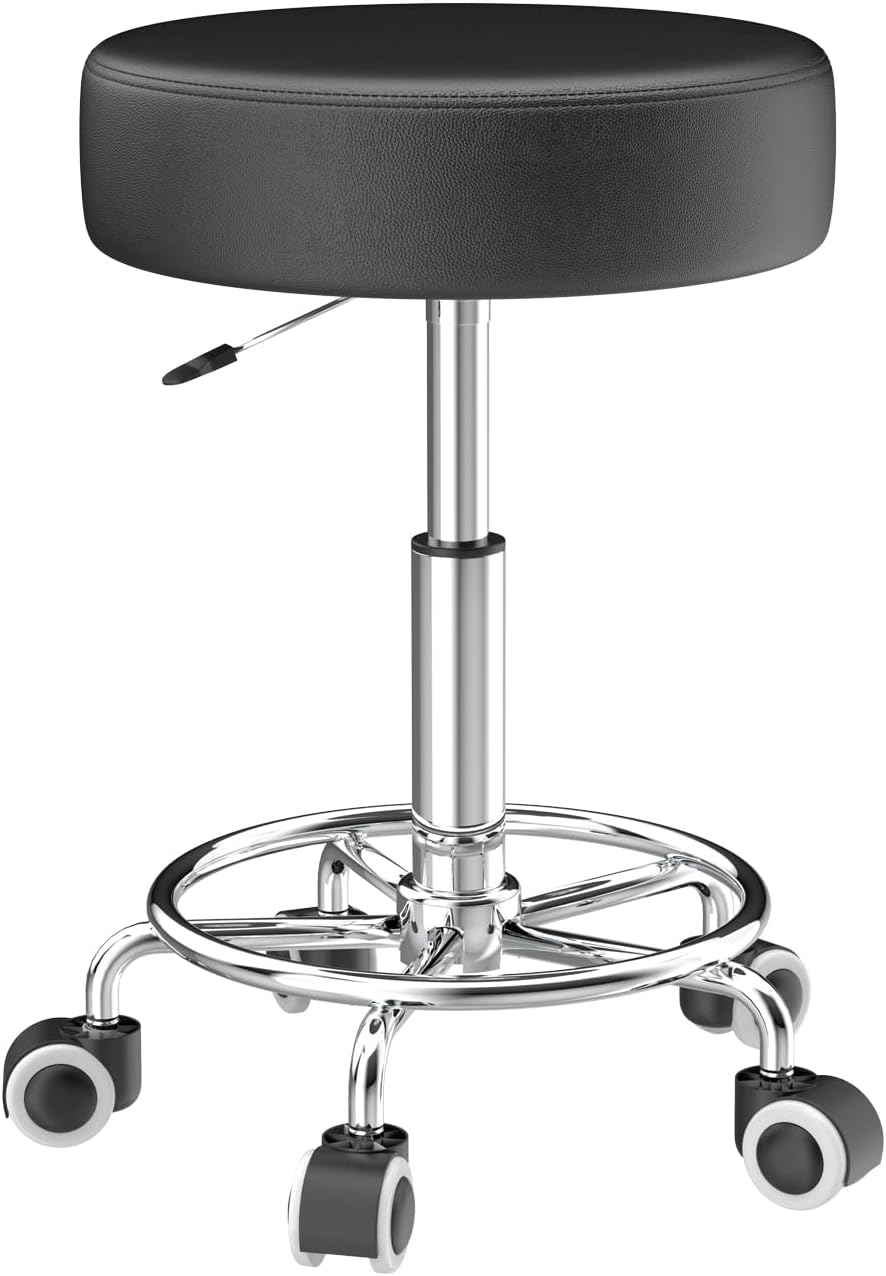 Höhenverstellbarer Rollhocker, 1 Schwarz