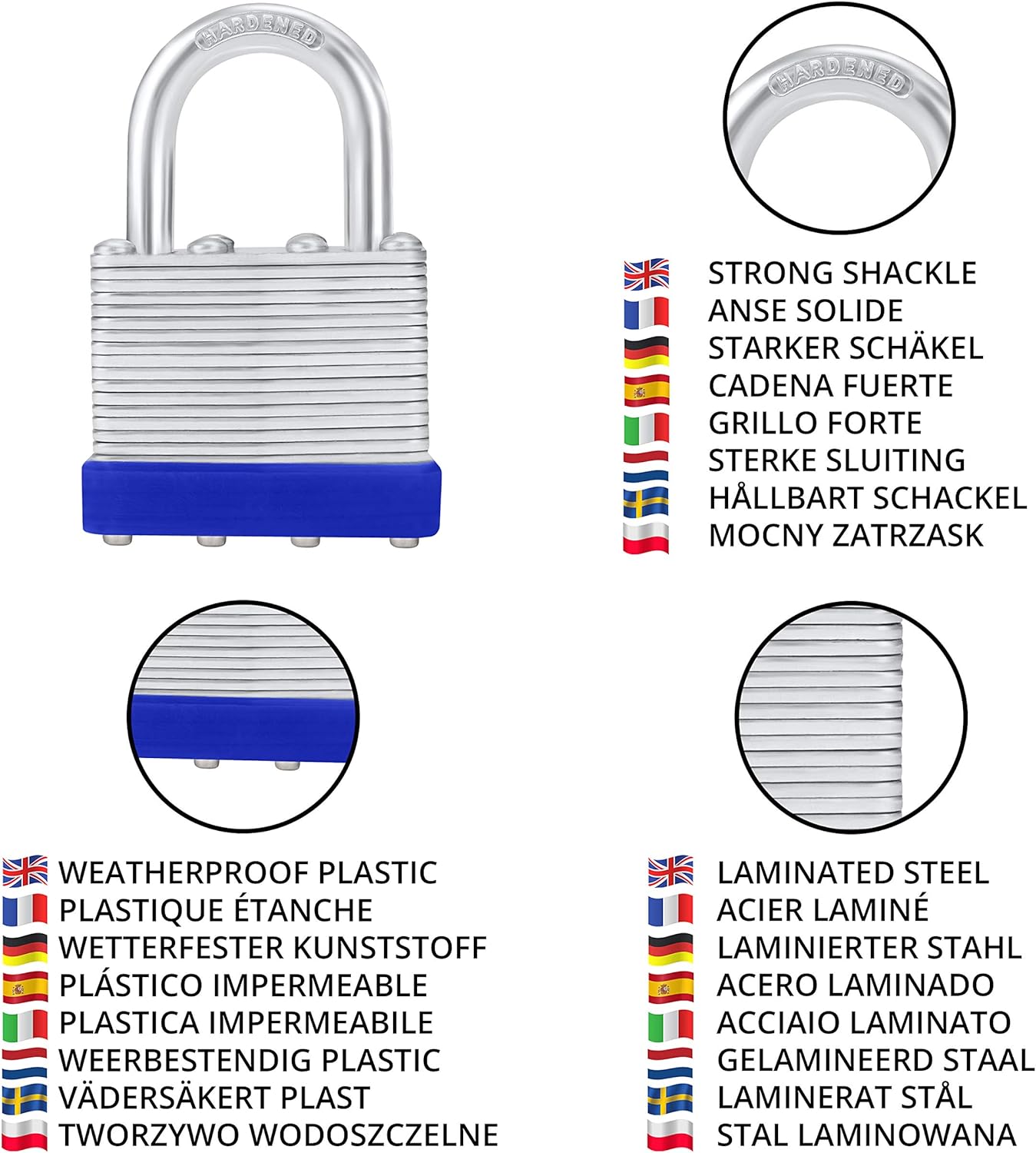 Vorhängeschloss Set (12 Stück)