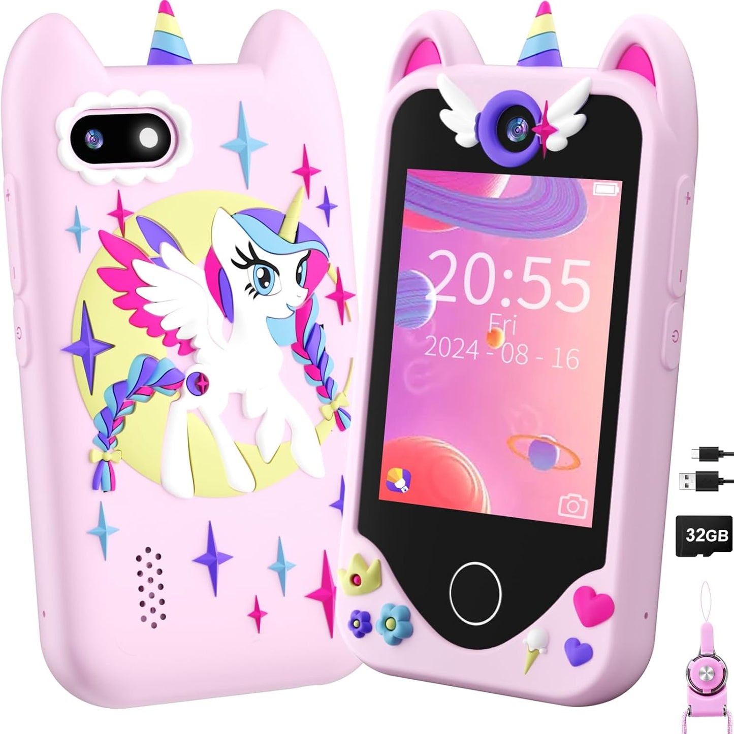 Kinderhandy mit Touchscreen & Kamera, Rosa