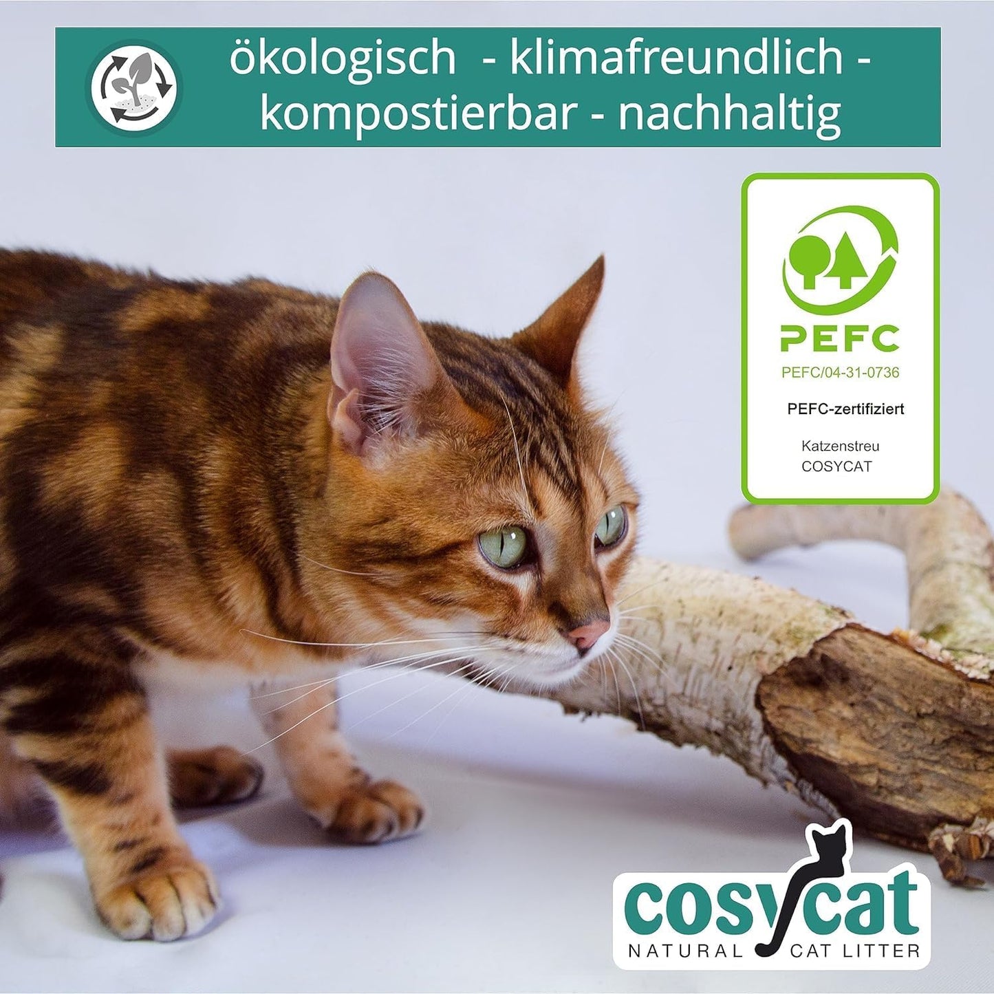Klumpendes Bio-Katzenstreu aus Holz (40 l), FEIN 40 l (4 x 10 l)