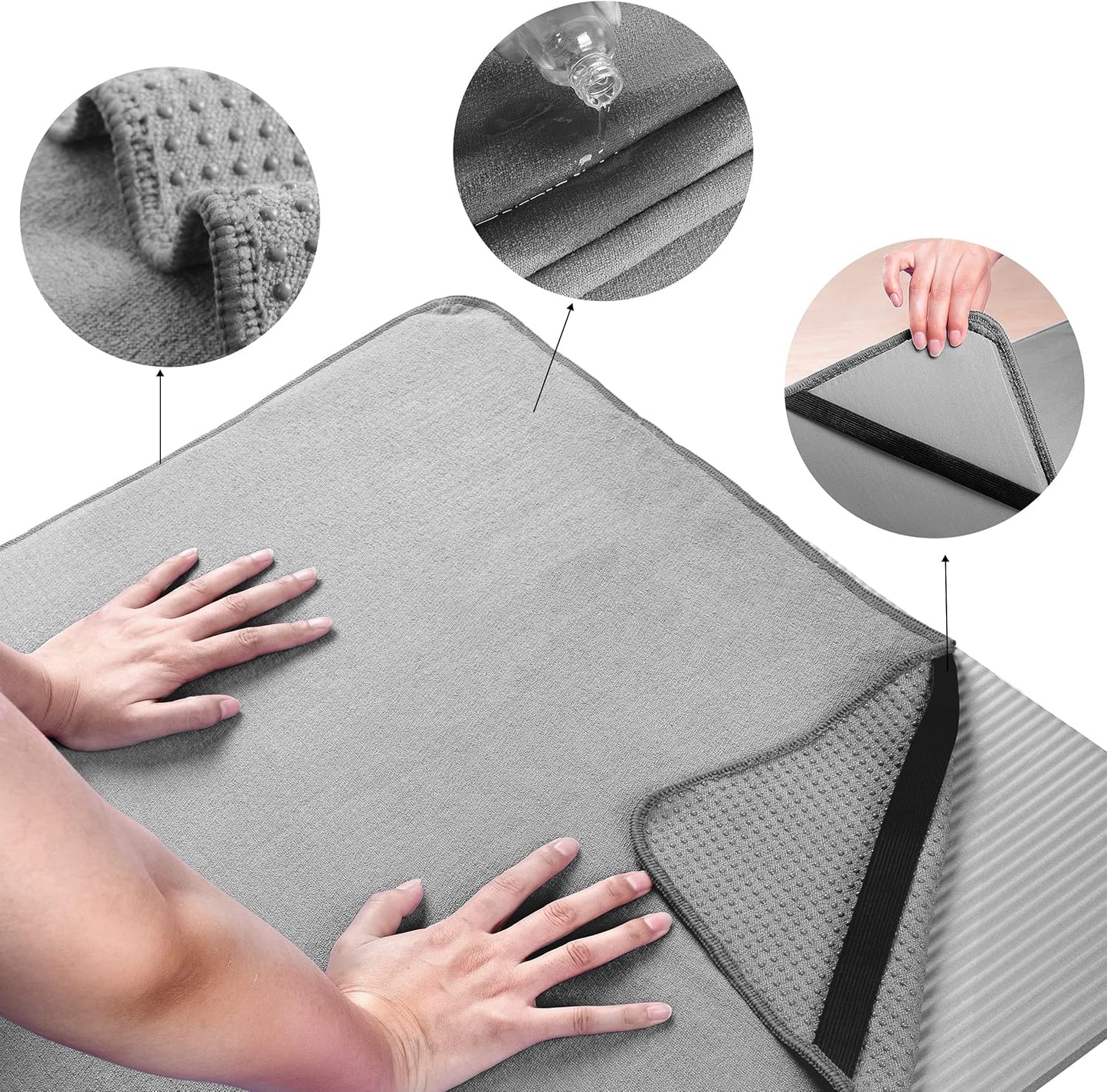 Yoga Handtuch, Grau