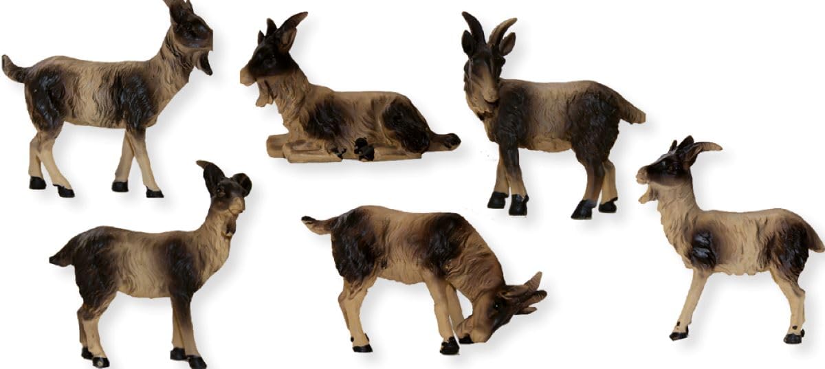 Krippenfiguren-Set mit 6 Ziegen