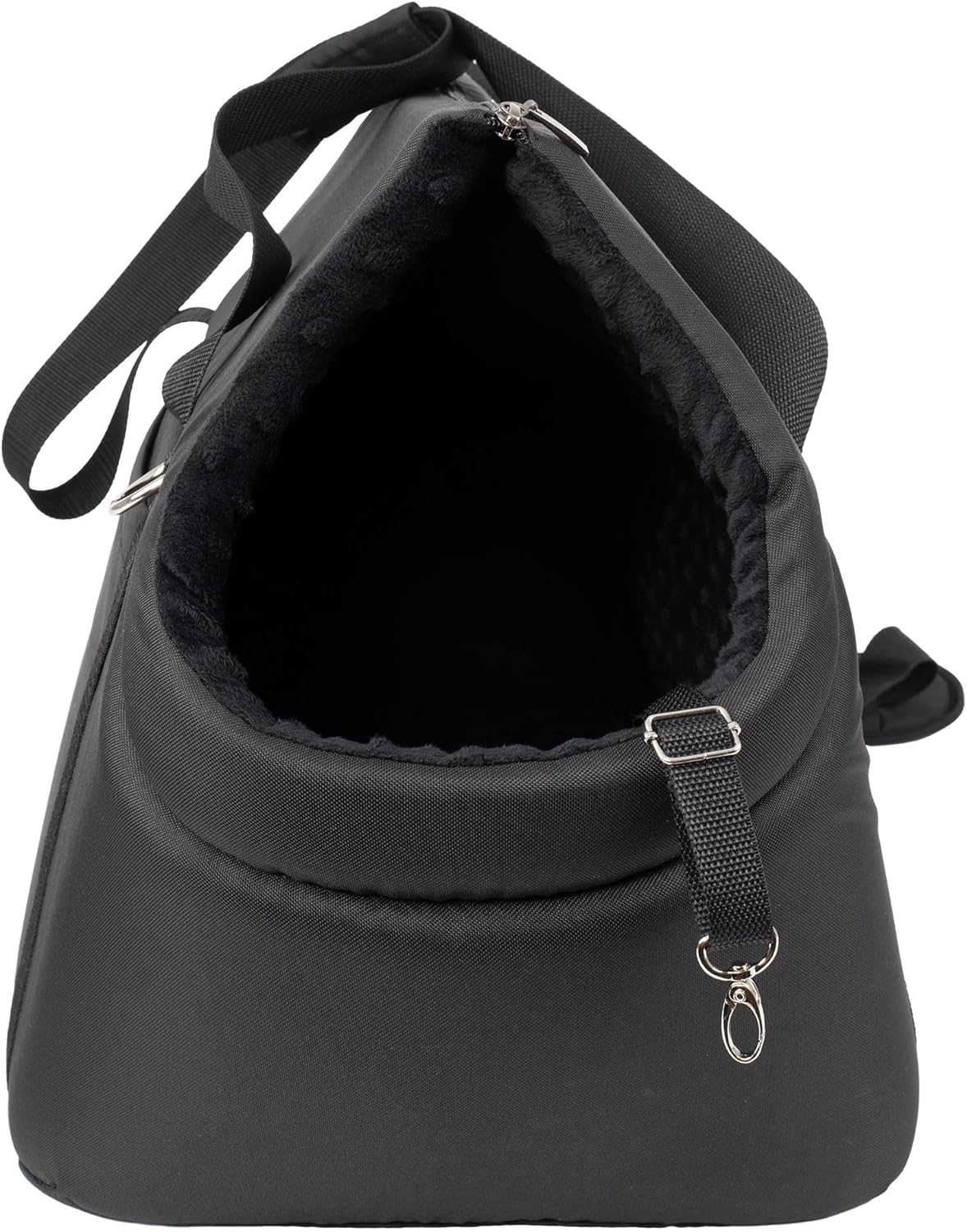 Faltbare Hundetragetasche XL bis 15 kg, XL Schwarz Schwarz/Minky