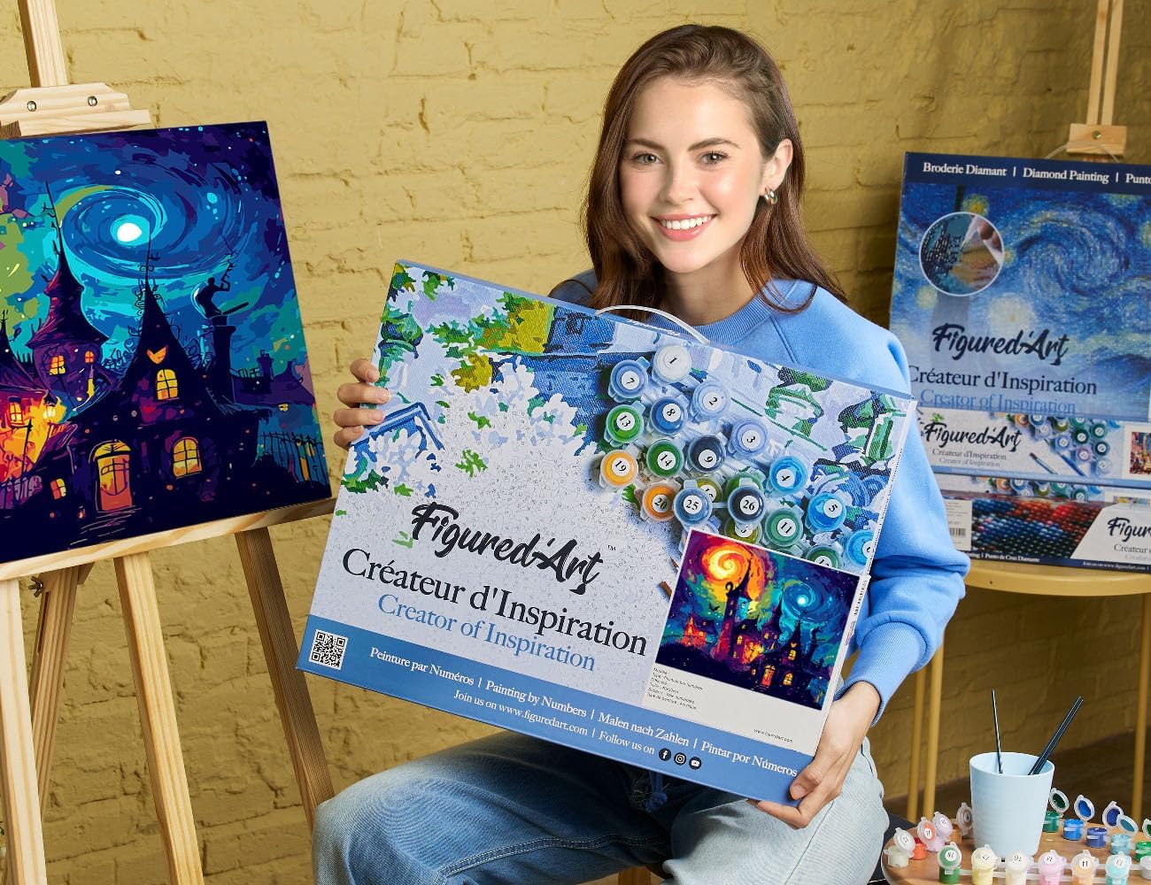 Malen nach Zahlen Set Fantasie Schloss, Fantasie Schloss 40x50cm Mit Rahmen (bereits gespannt)