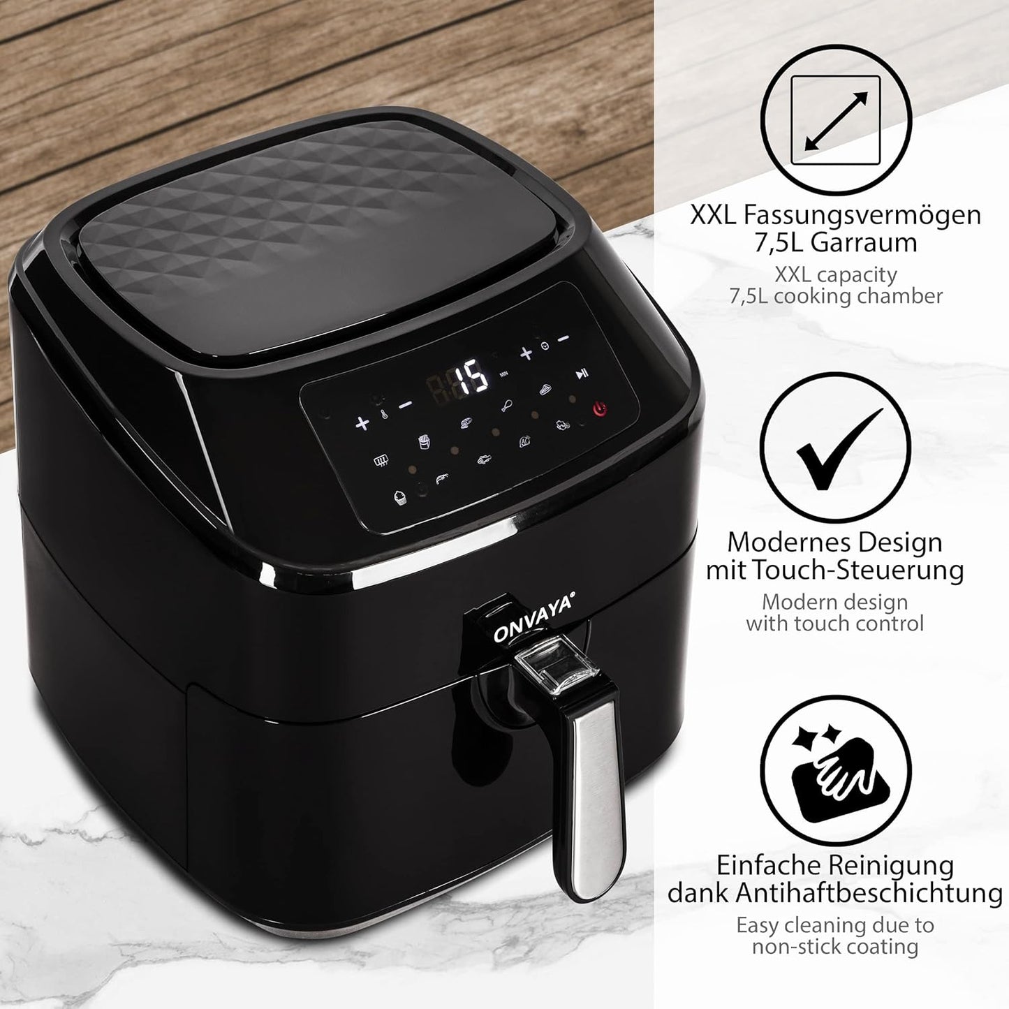 Airfryer XXL Heissluftfritteuse mit 10 Programmen