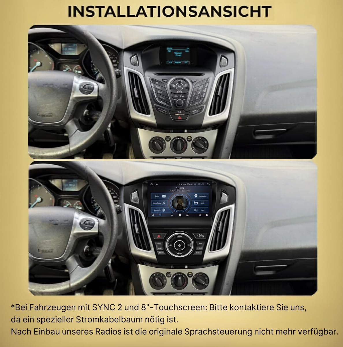 AF9-L2 Android Autoradio mit Navigation für Ford Focus 2012-2019, AF9-L2
