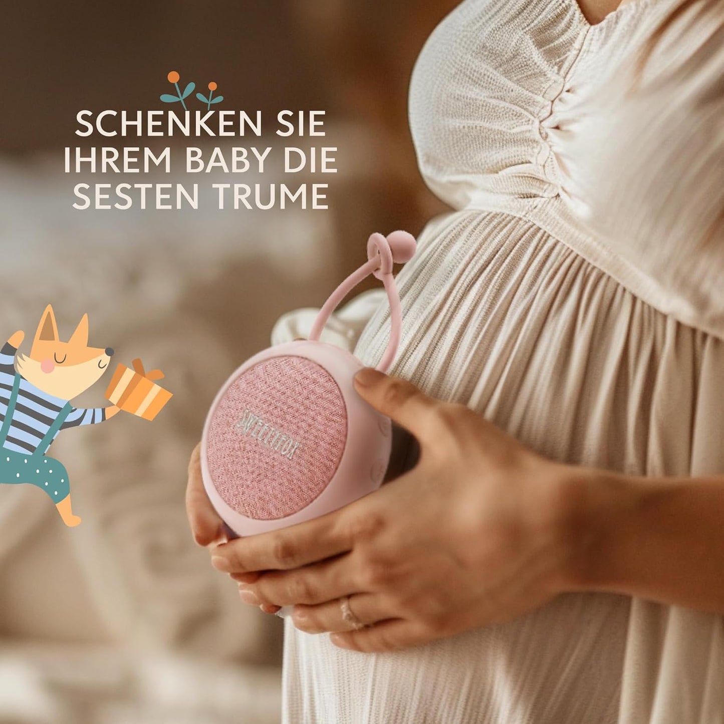 White Noise Machine mit Nachtlicht, Rosa