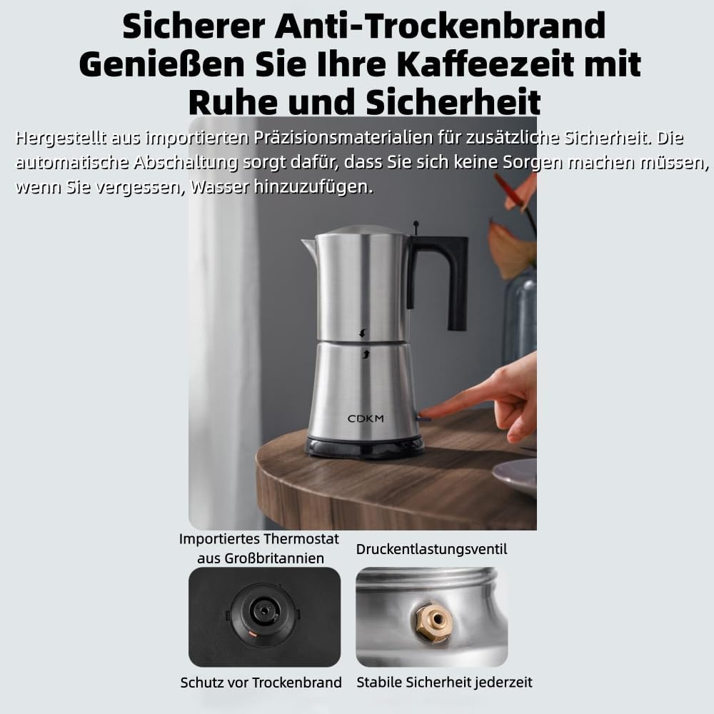 Elektrische Mokkakanne MC-70A, 3-6 Tassen, automatische Abschaltung