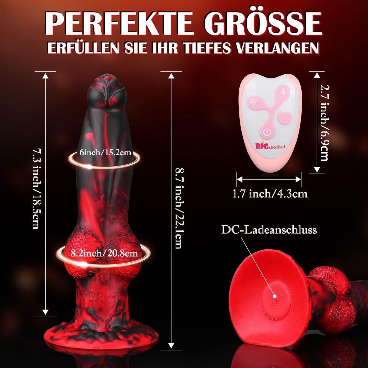 Knoten Vibrator, Schwarz Rot