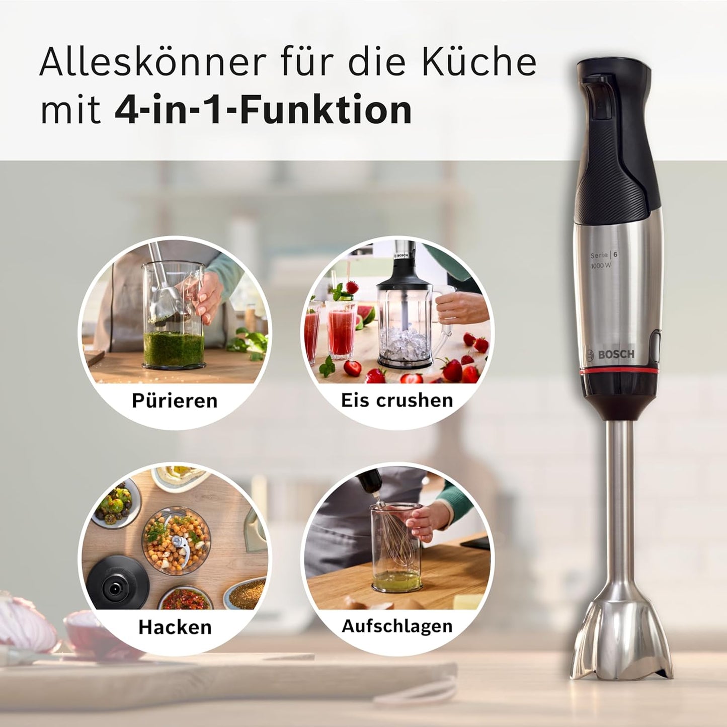 Stabmixer-Set Series 6 MSM6M652, Edelstahl/Schwarz